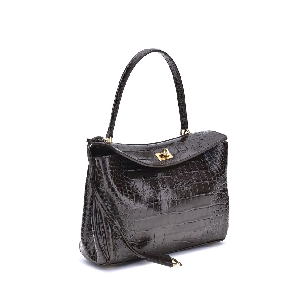 Rodeo Handbag Small in Crocodile Embossed Calfskin