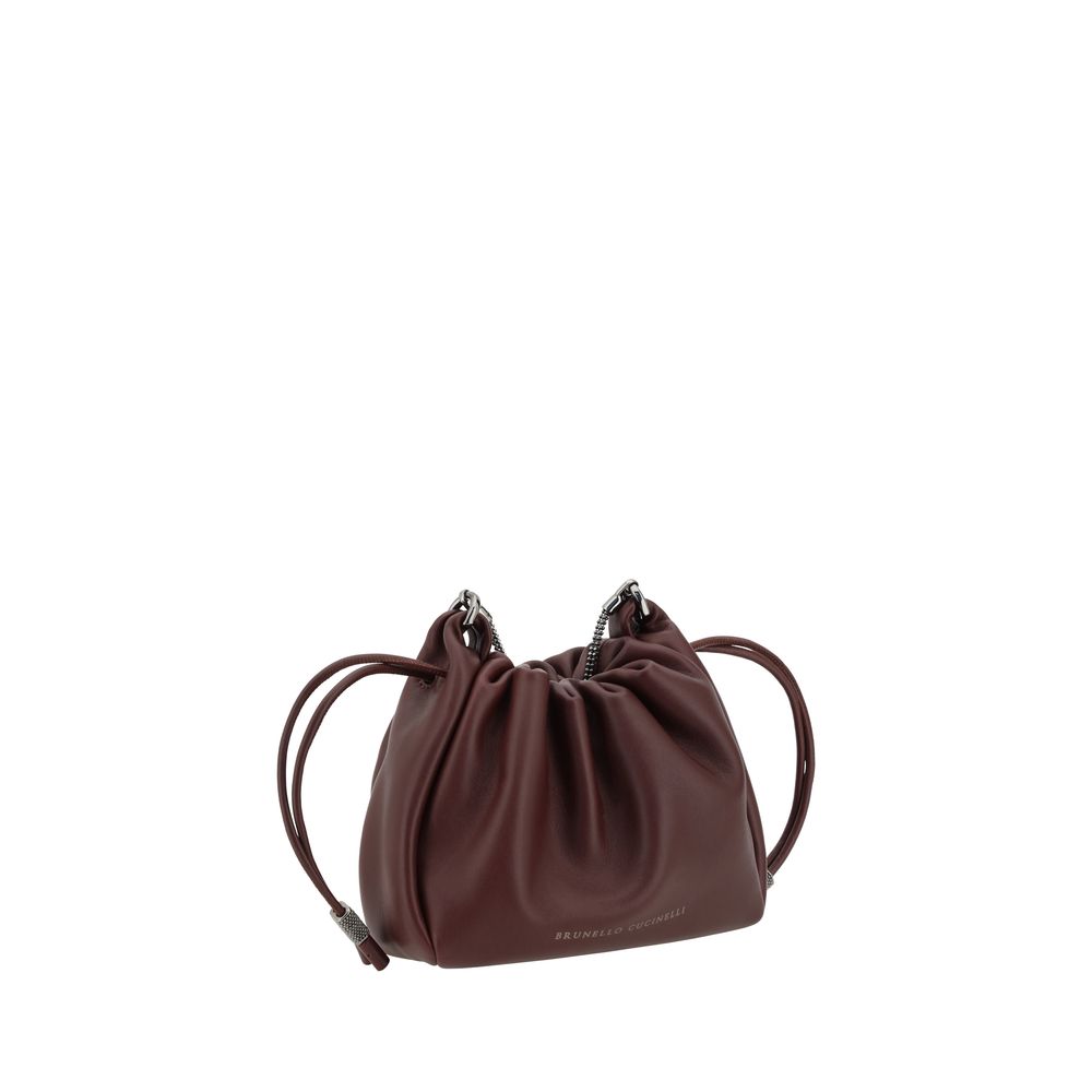 Mellow Mini Bucket Bag in Soft Leather with Precious Chain
