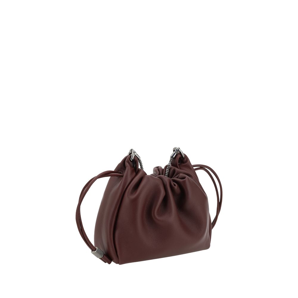 Mellow Mini Bucket Bag in Soft Leather with Precious Chain