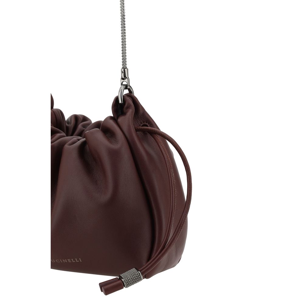 Mellow Mini Bucket Bag in Soft Leather with Precious Chain