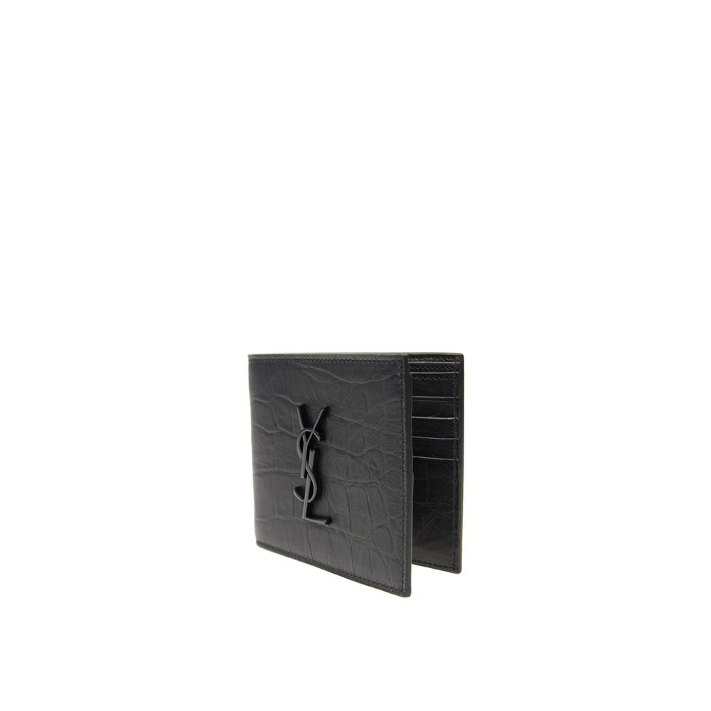 Cassandre East/West Wallet in Crocodile-Embossed Matte Leather