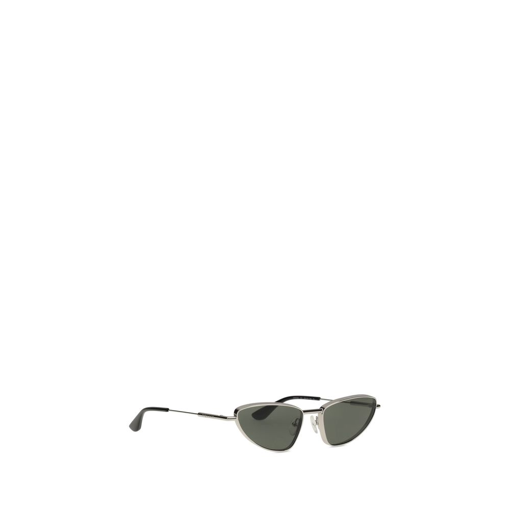 T-Bar Soft Cat-Eye Metal Sunglasses in Silver