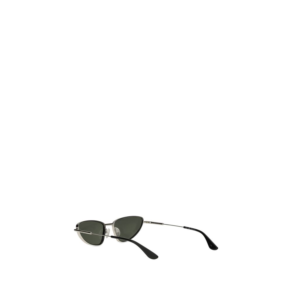 T-Bar Soft Cat-Eye Metal Sunglasses in Silver