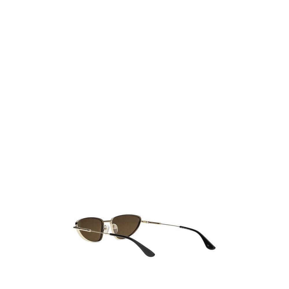 T-Bar Soft Cat-Eye Metal Sunglasses in Brown and Gold