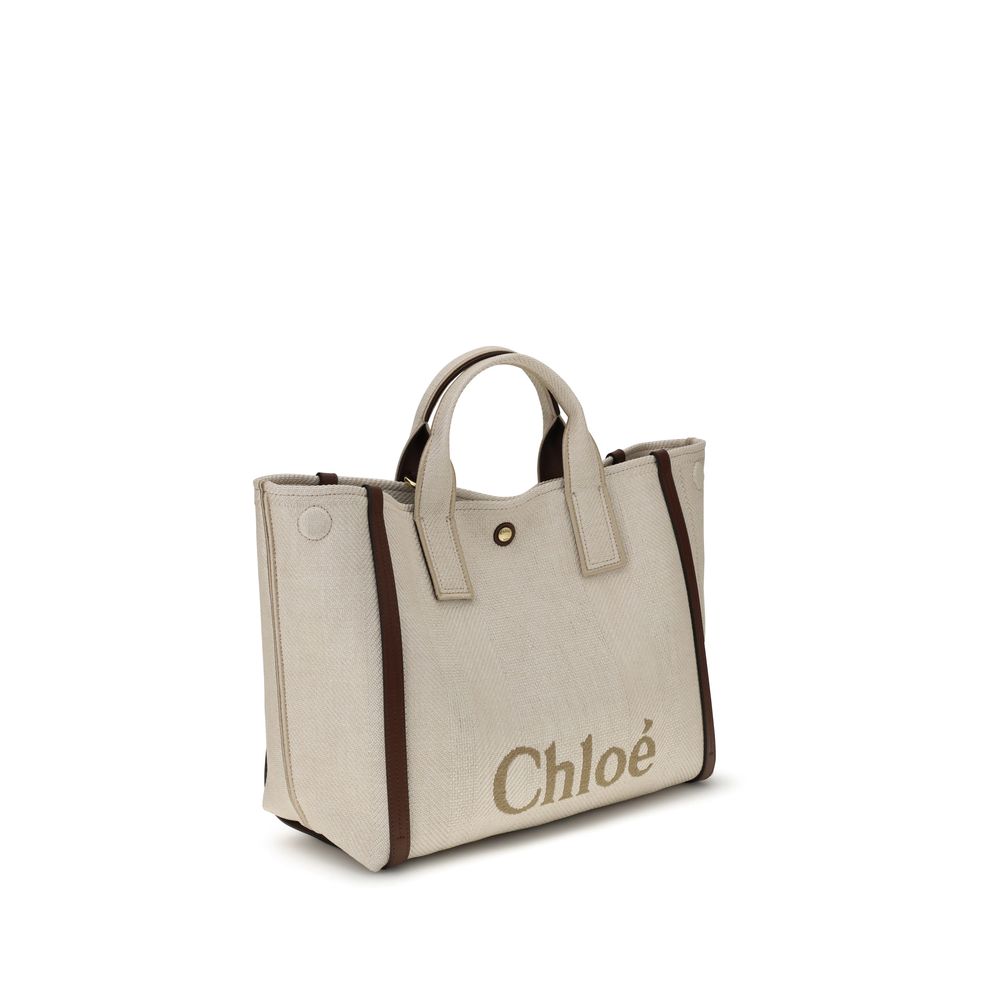 Chloé Carry Tote Bag in Raffia-Effect Fibers