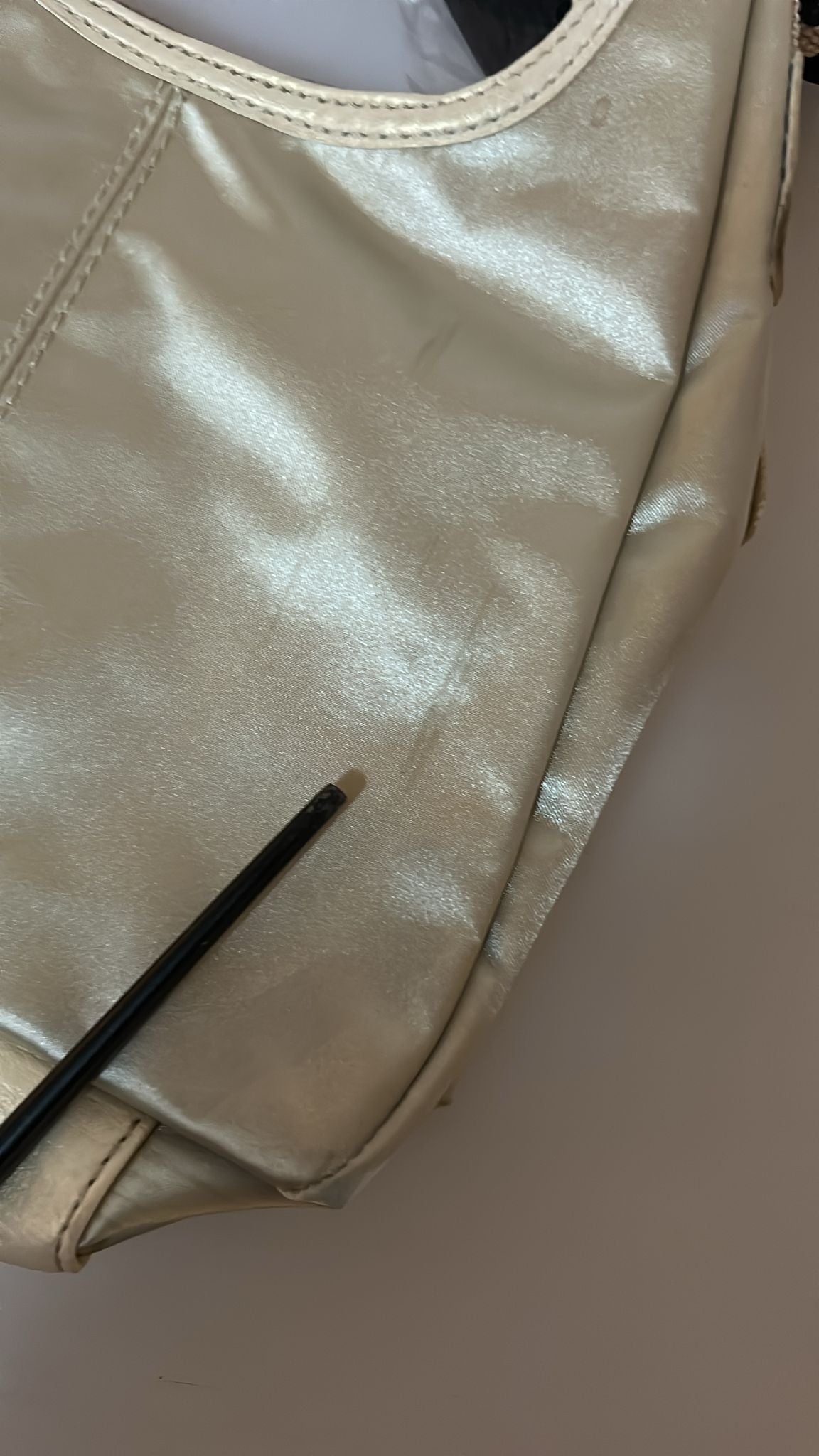 Fabric Shoulder Bag in Beige