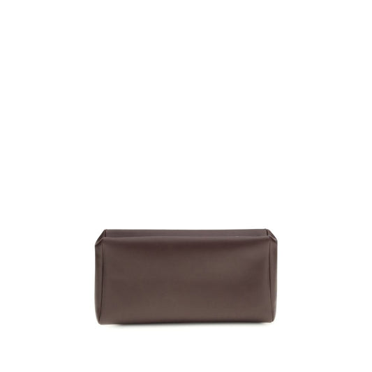 Squared Compact Clutch Bag in Leather