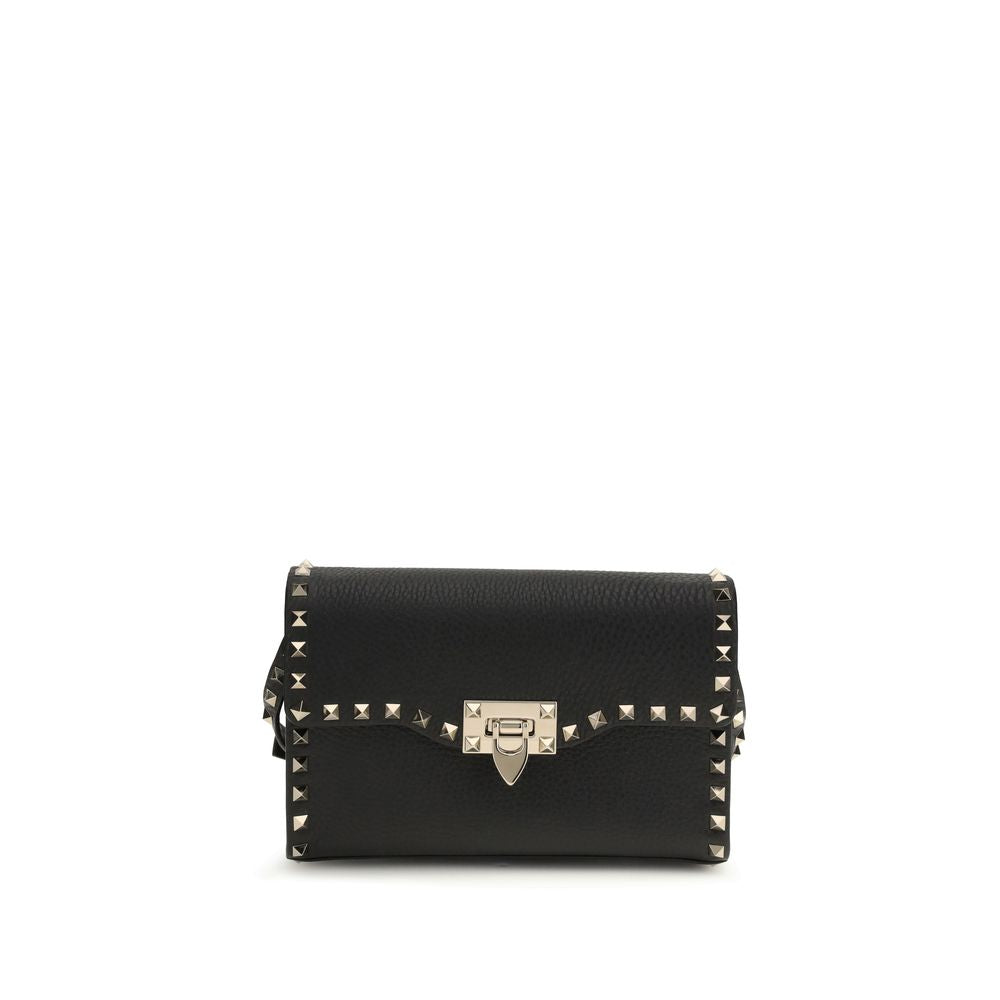 Bolso bandolera Rockstud pequeño en piel de becerro granulada