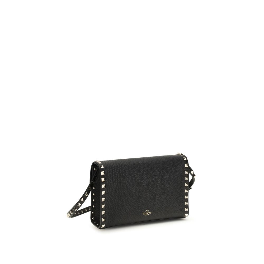 Bolso bandolera Rockstud pequeño en piel de becerro granulada