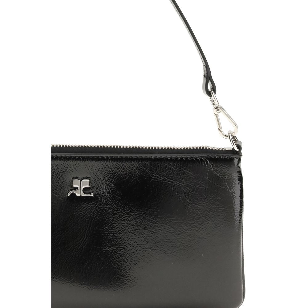 Pochette zippée en cuir naplack