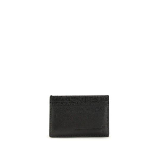Elongated T Line Classic Card Holder in Grain Leather