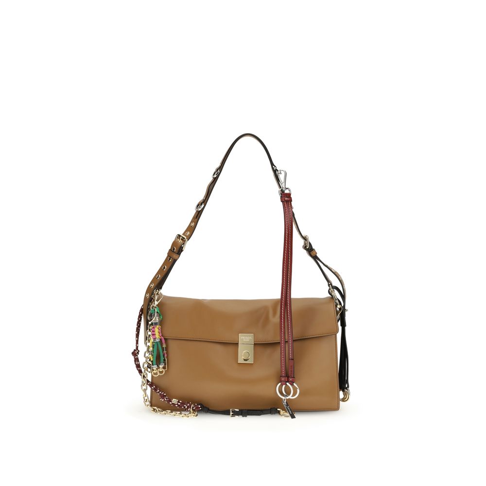 Soft Sound Large Shoulder Bag with Charms in Leather