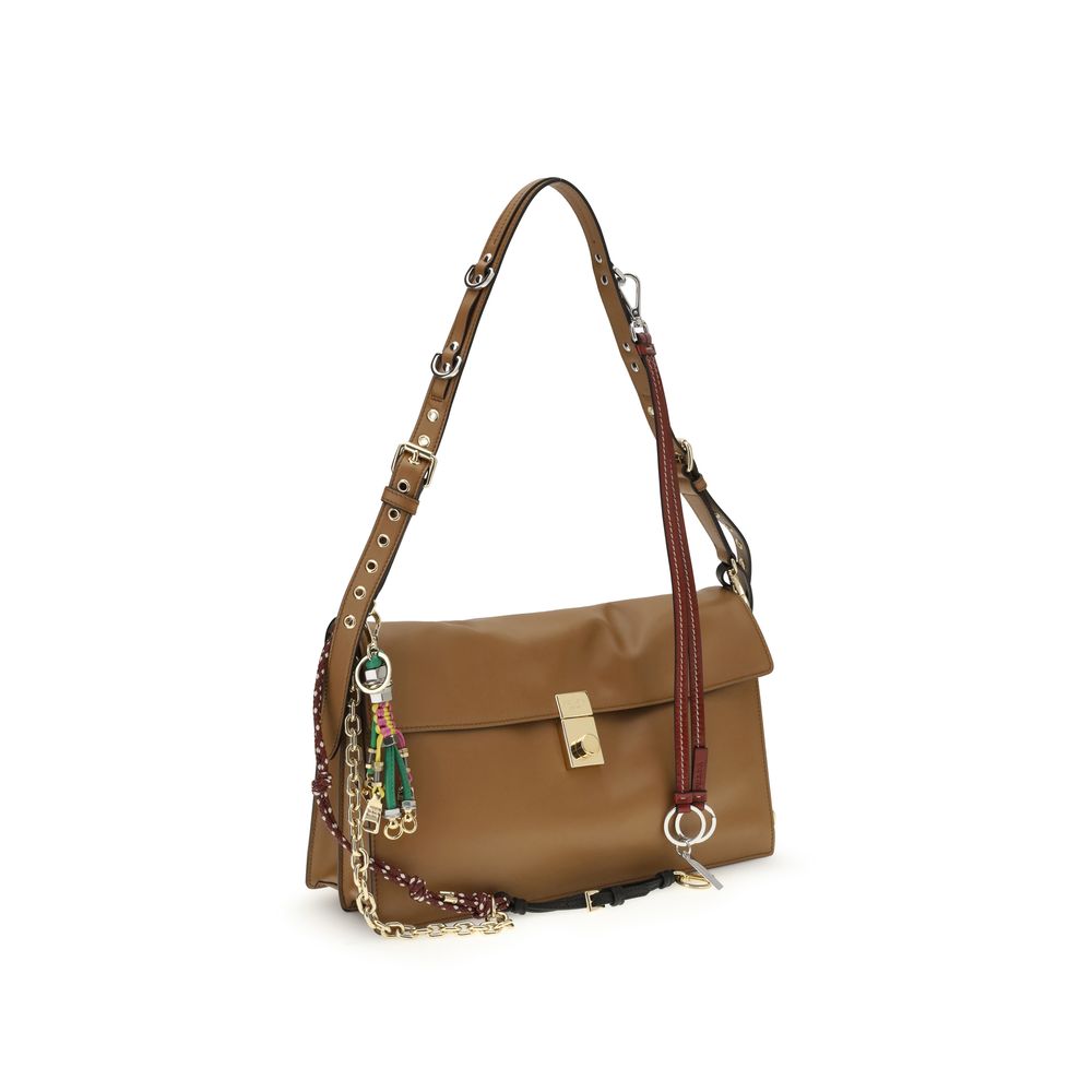 Soft Sound Large Shoulder Bag with Charms in Leather