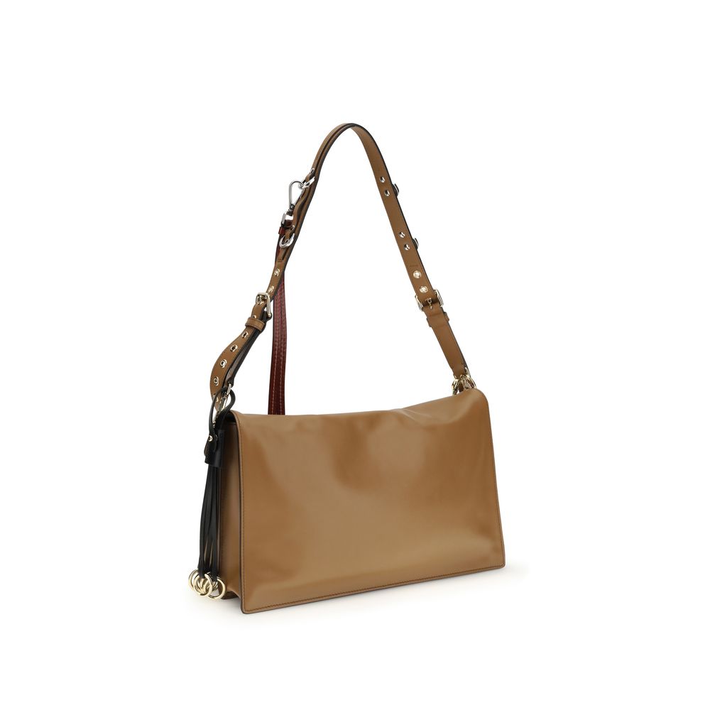 Soft Sound Large Shoulder Bag with Charms in Leather