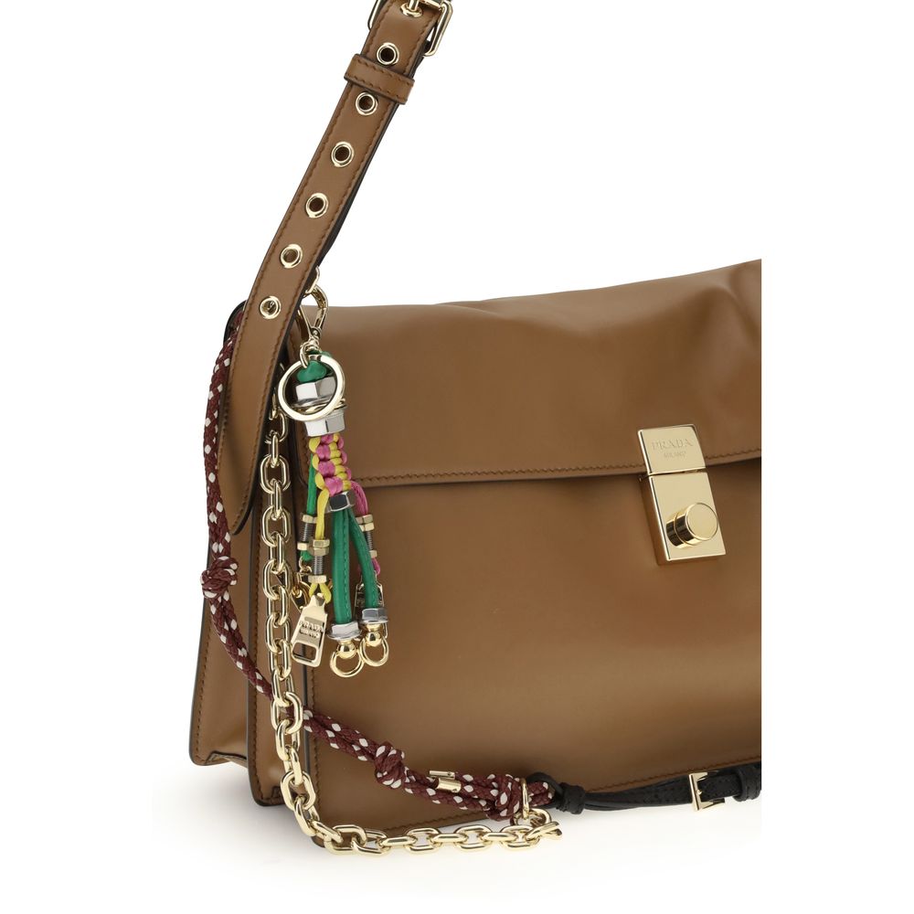 Soft Sound Large Shoulder Bag with Charms in Leather