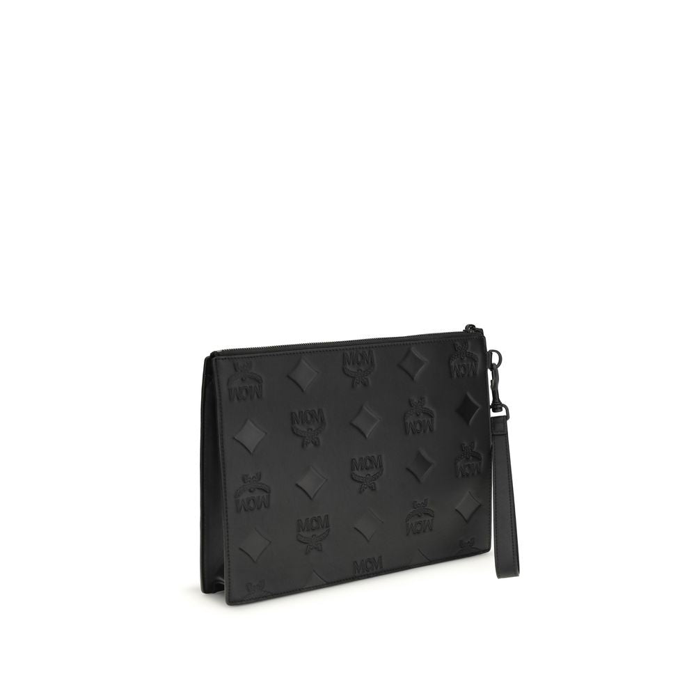 Aren Wristlet Pouch in Maxi Monogram Leather