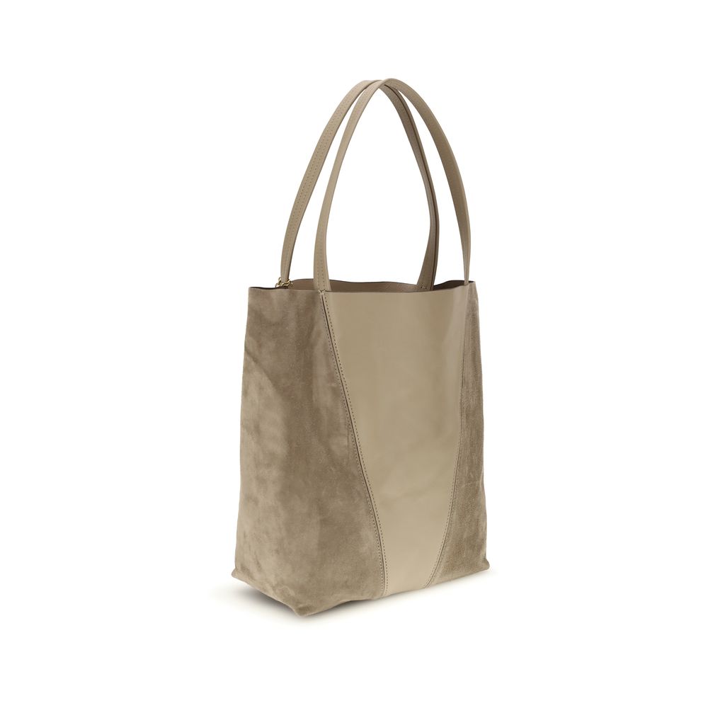 Spin Tote Bag in Grained & Suede Leather