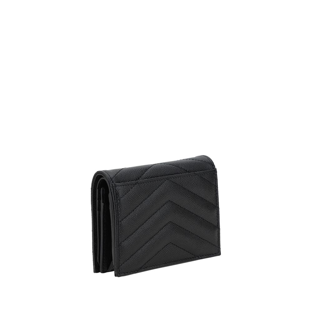 Cassandre Matelassé Flap Card Case in Grain de Poudre Leather