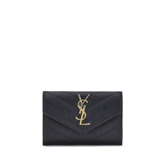 Cassandre Matelassé Small Envelope Wallet in Grain de Poudre Leather