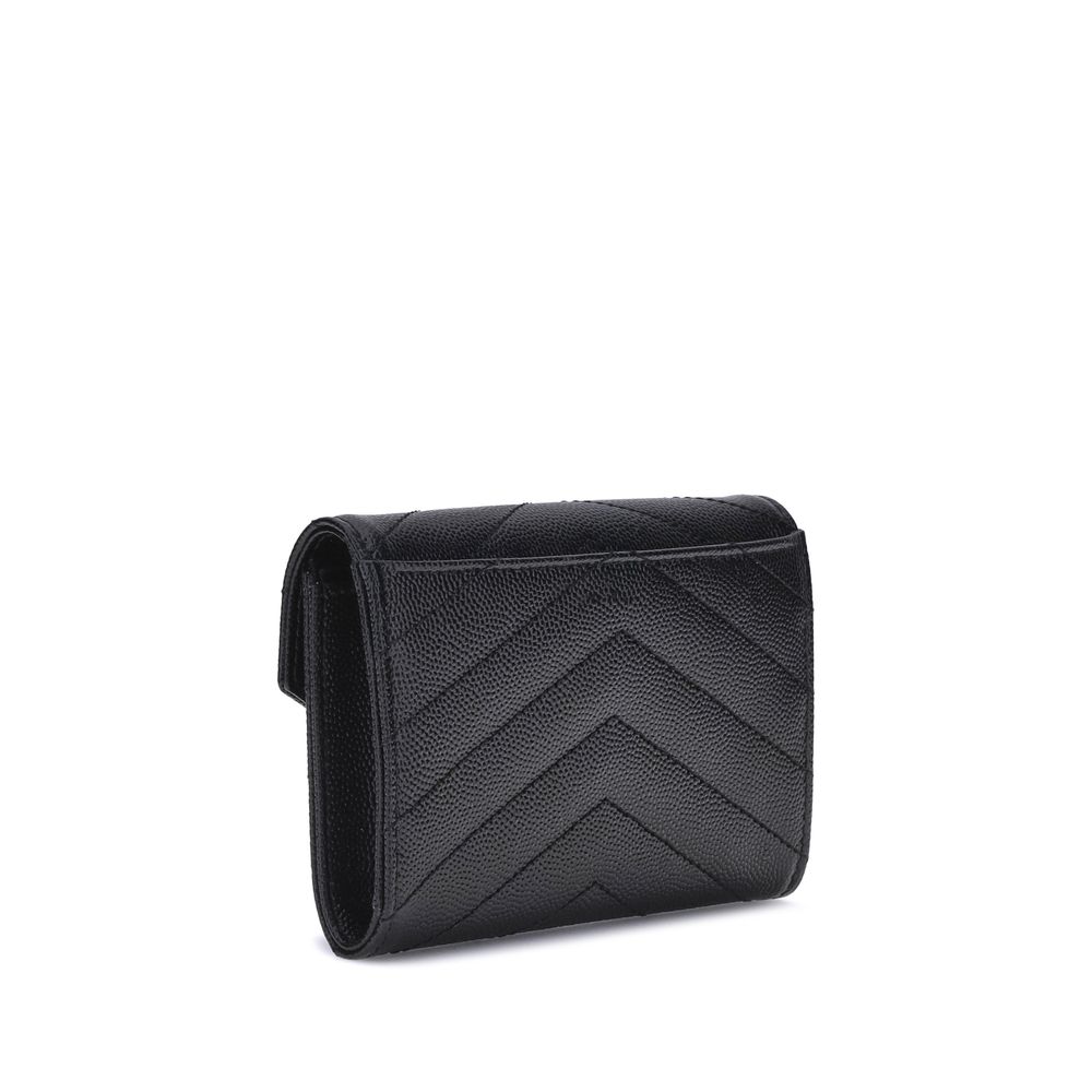 Cassandre Matelassé Small Envelope Wallet in Grain de Poudre Leather