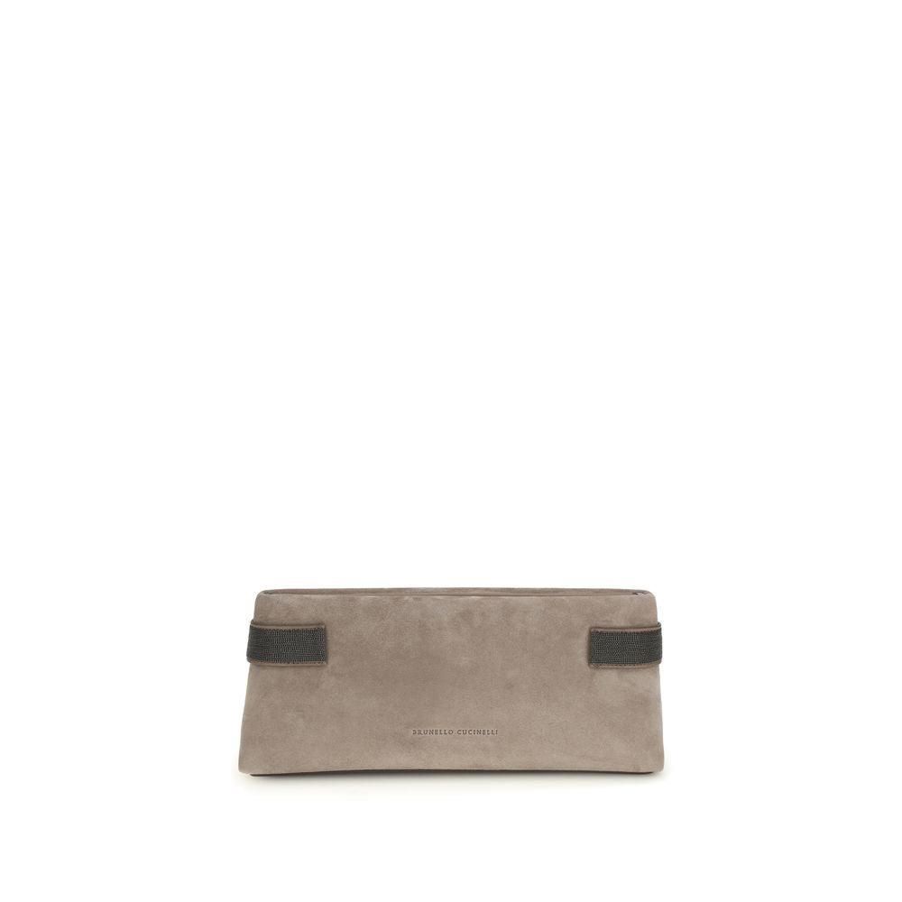 Pochette Essence en daim avec bandes précieuses