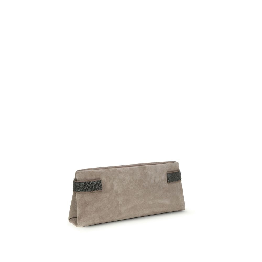 Pochette Essence en daim avec bandes précieuses