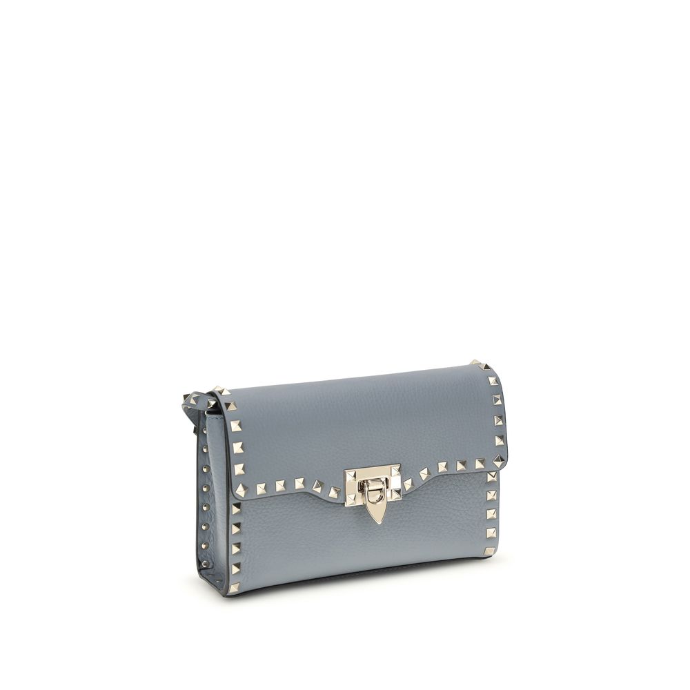 Bolso bandolera Rockstud pequeño en piel de becerro granulada
