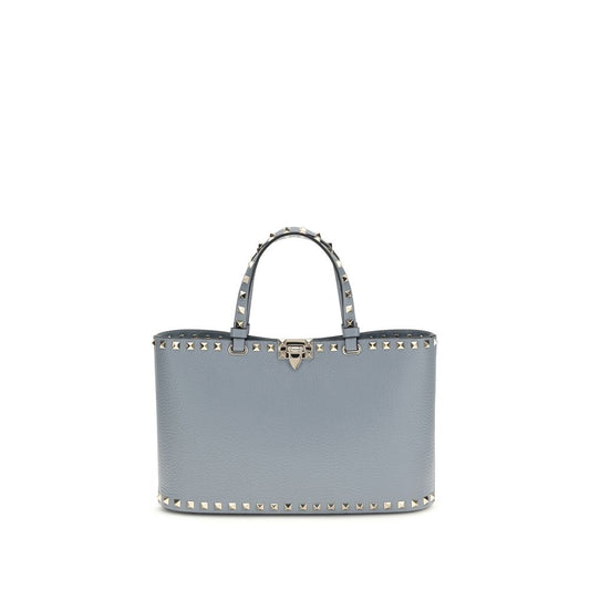 Petit cabas shopping Rockstud en cuir de veau grainé