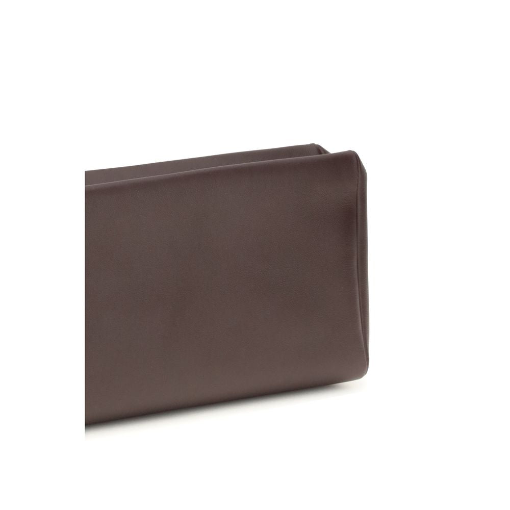 Pochette carrée compacte en cuir