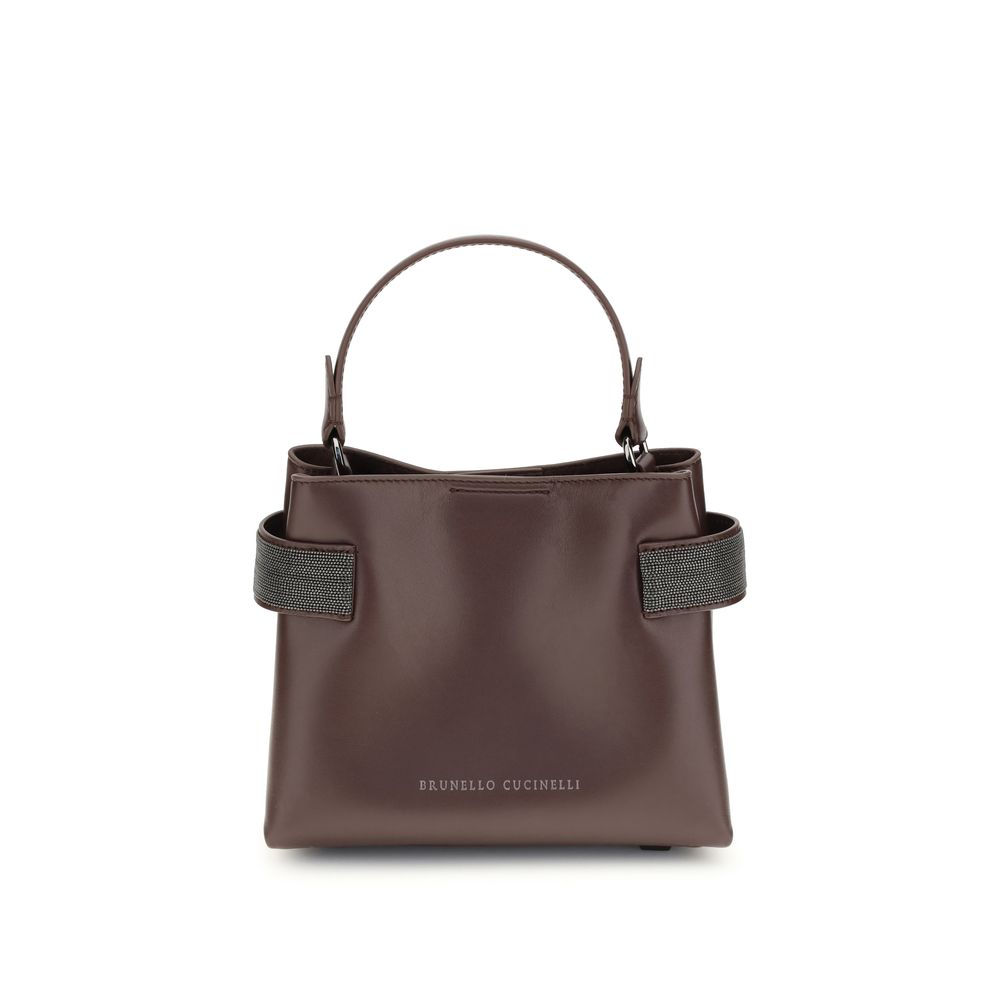 Essence Small Top-Handle Bag in Calfskin with Precious Bands