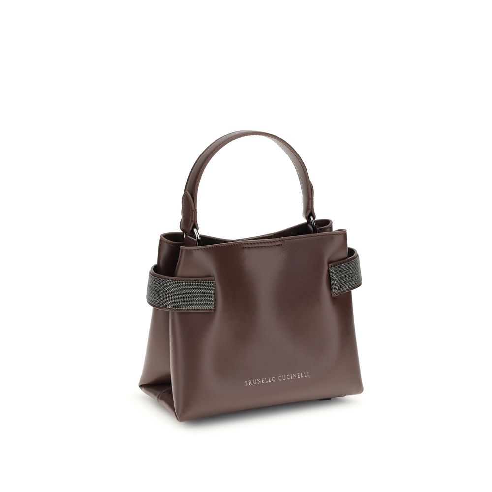 Essence Small Top-Handle Bag in Calfskin with Precious Bands