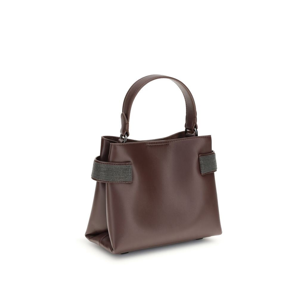 Essence Small Top-Handle Bag in Calfskin with Precious Bands