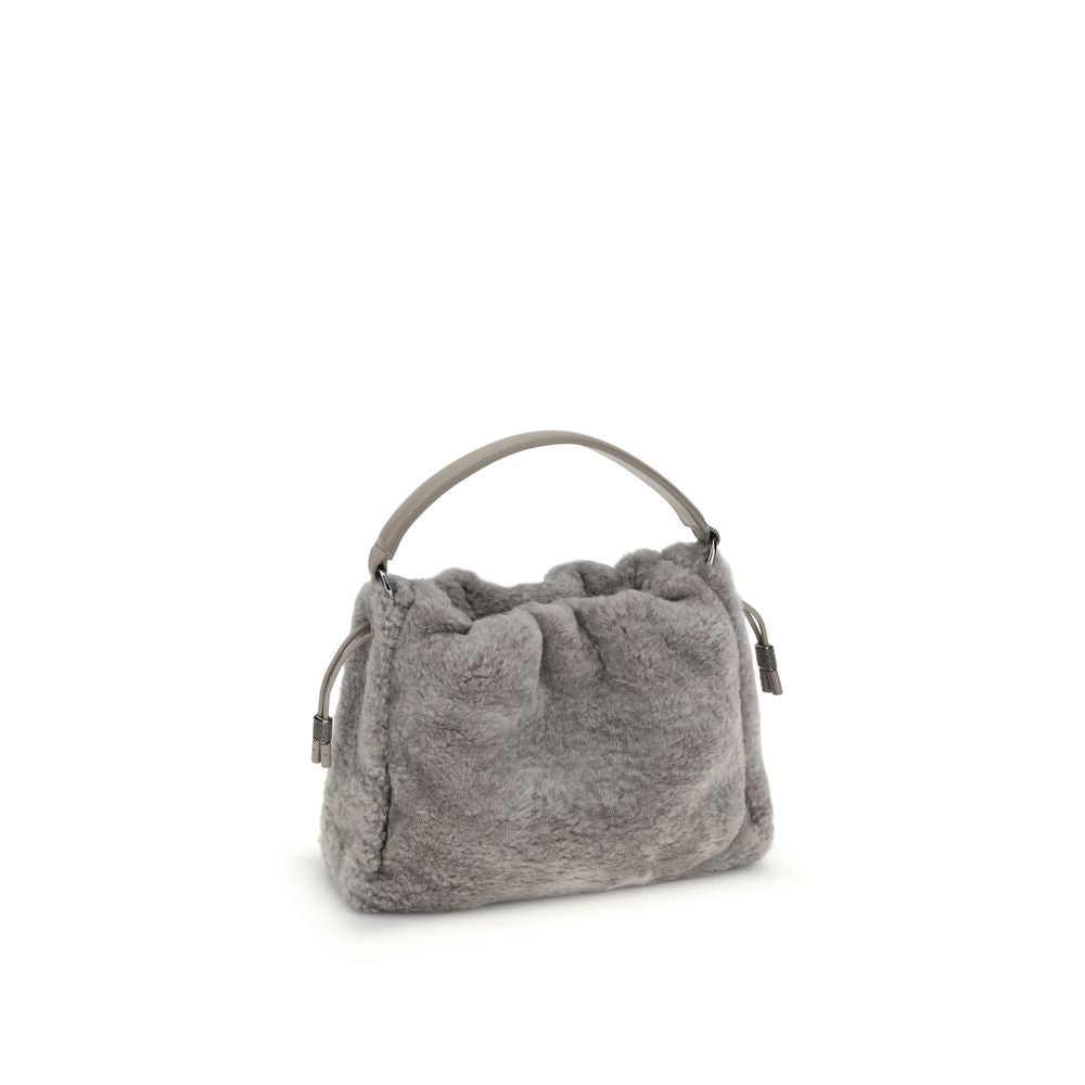 Petit sac seau Mellow en peau lainée