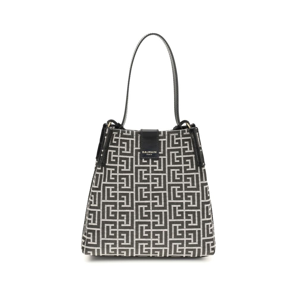 Sac seau Release en jacquard et cuir de veau