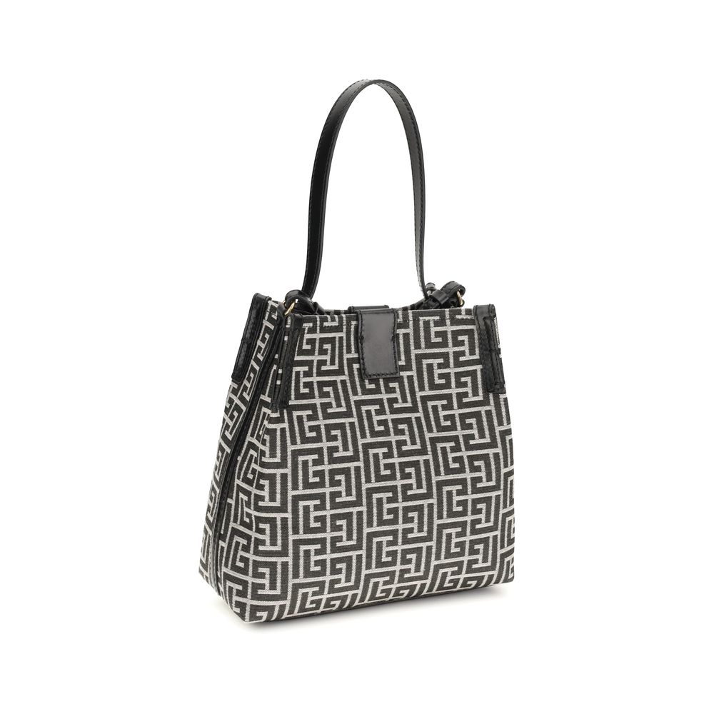 Sac seau Release en jacquard et cuir de veau