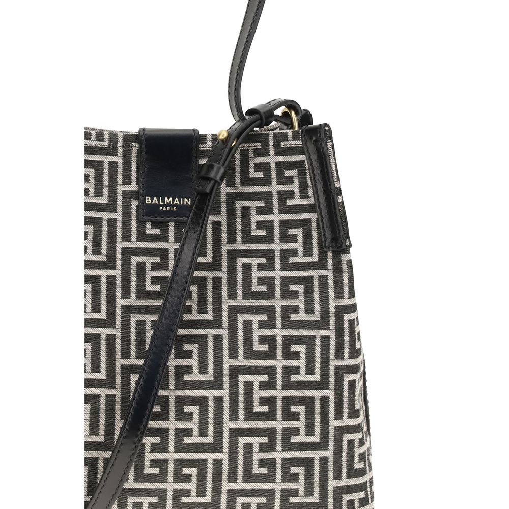 Sac seau Release en jacquard et cuir de veau