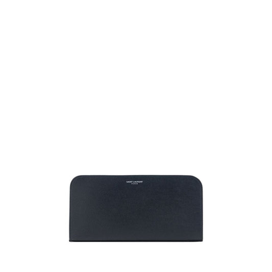 Saint Laurent Paris Zip Around Wallet in Grain de Poudre Embossed Leather