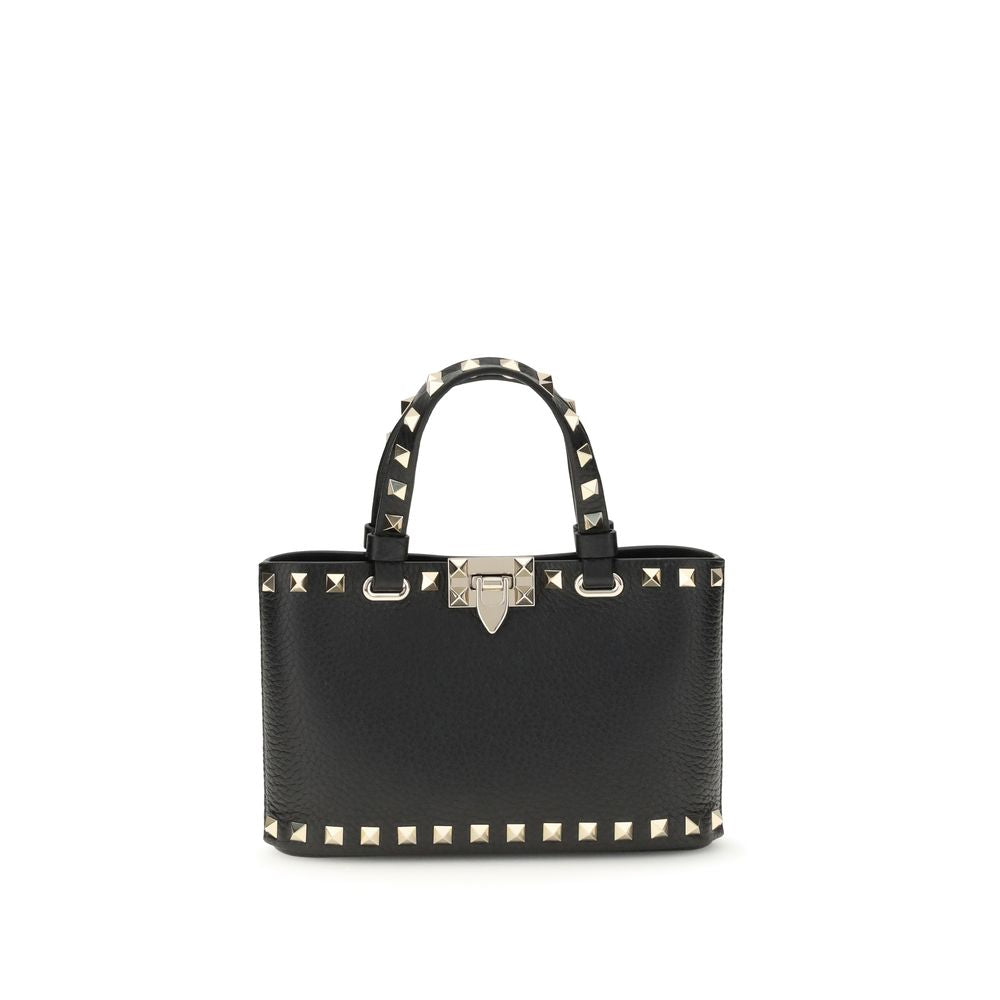 Mini cabas shopping Rockstud en cuir de veau