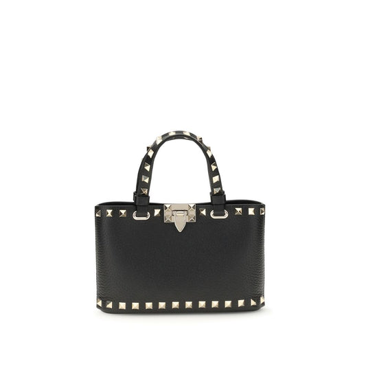Mini cabas shopping Rockstud en cuir de veau