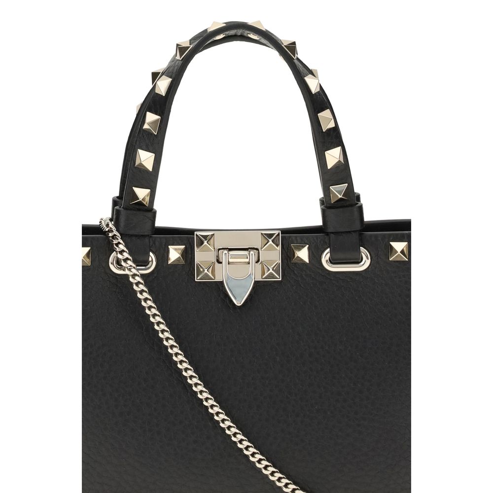 Mini cabas shopping Rockstud en cuir de veau