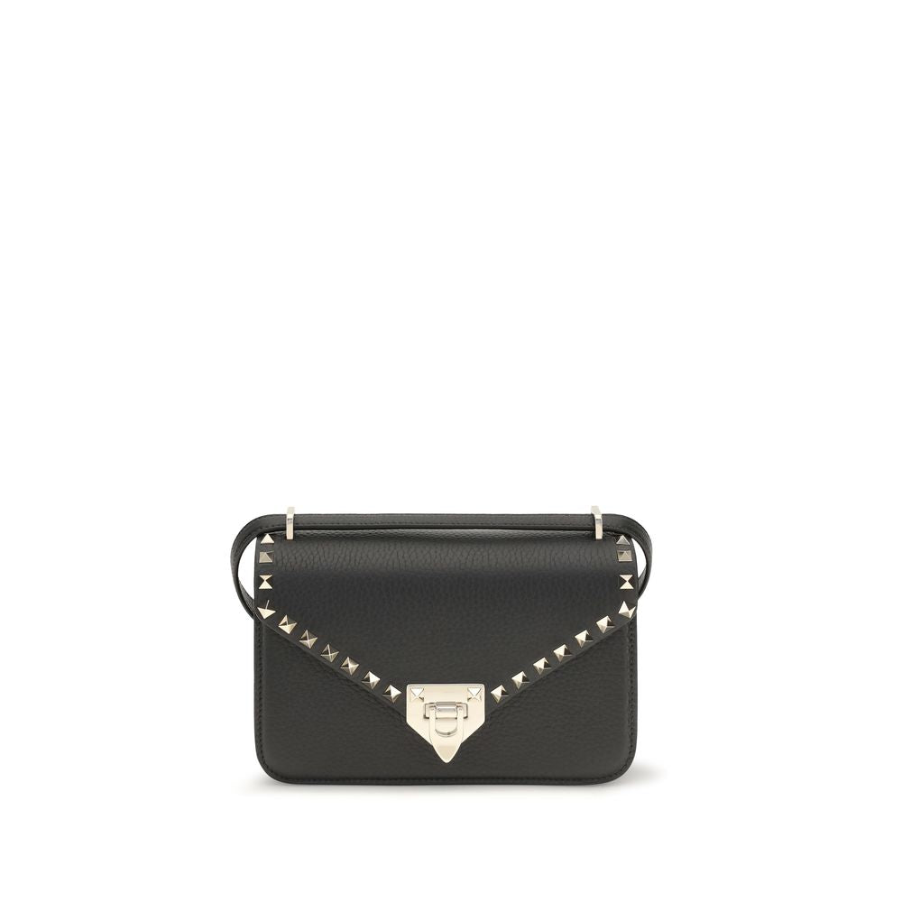 Bolso al hombro Rockstud pequeño en piel de becerro
