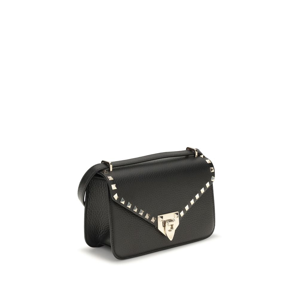 Bolso al hombro Rockstud pequeño en piel de becerro