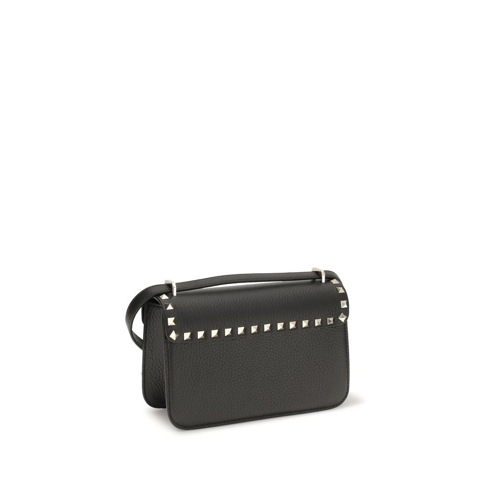 Bolso al hombro Rockstud pequeño en piel de becerro