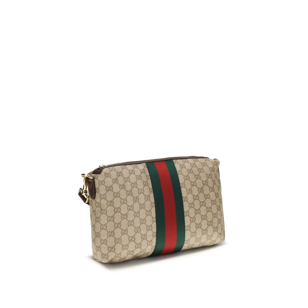GG Medium Crossbody Bag with Web in GG Canvas