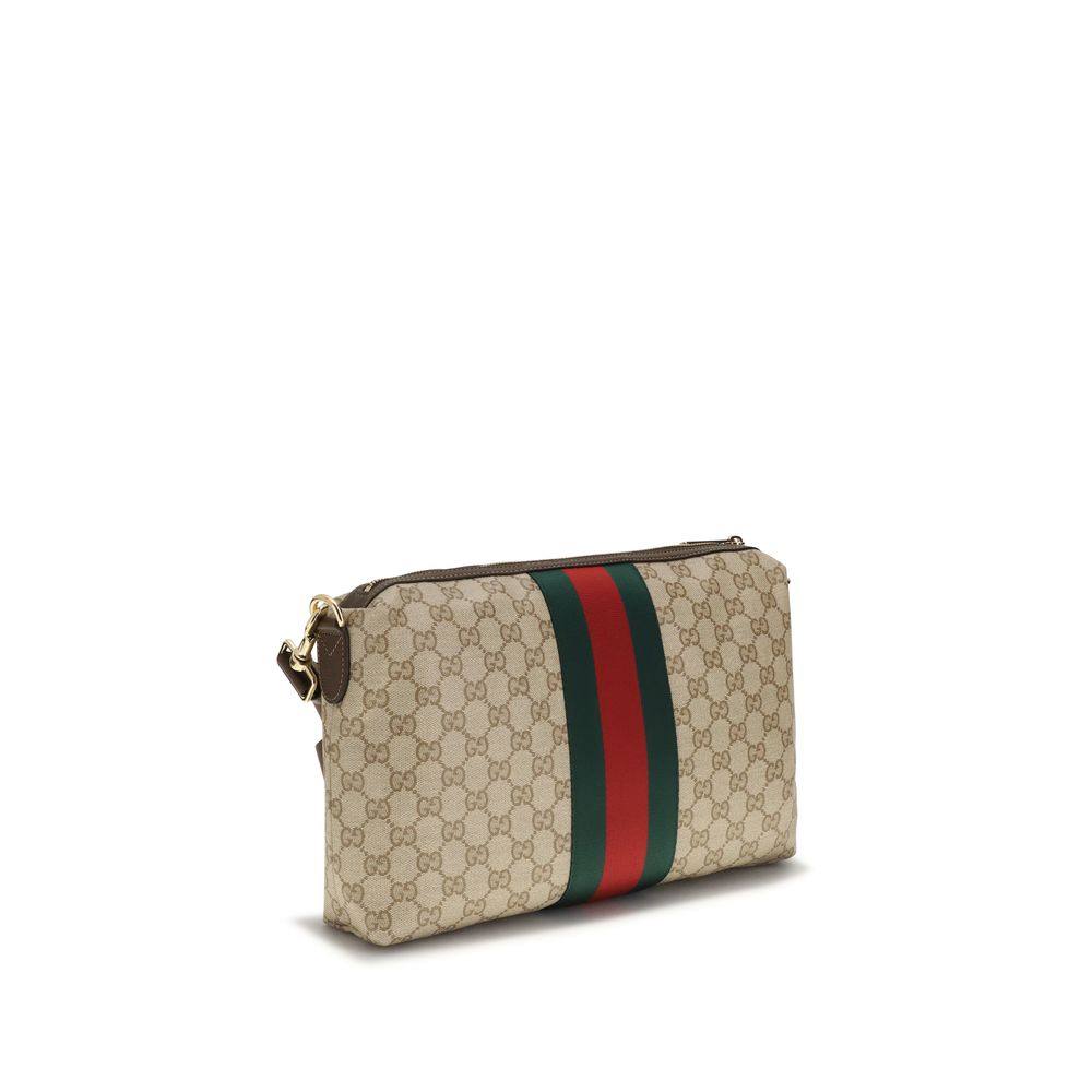 GG Medium Crossbody Bag with Web in GG Canvas