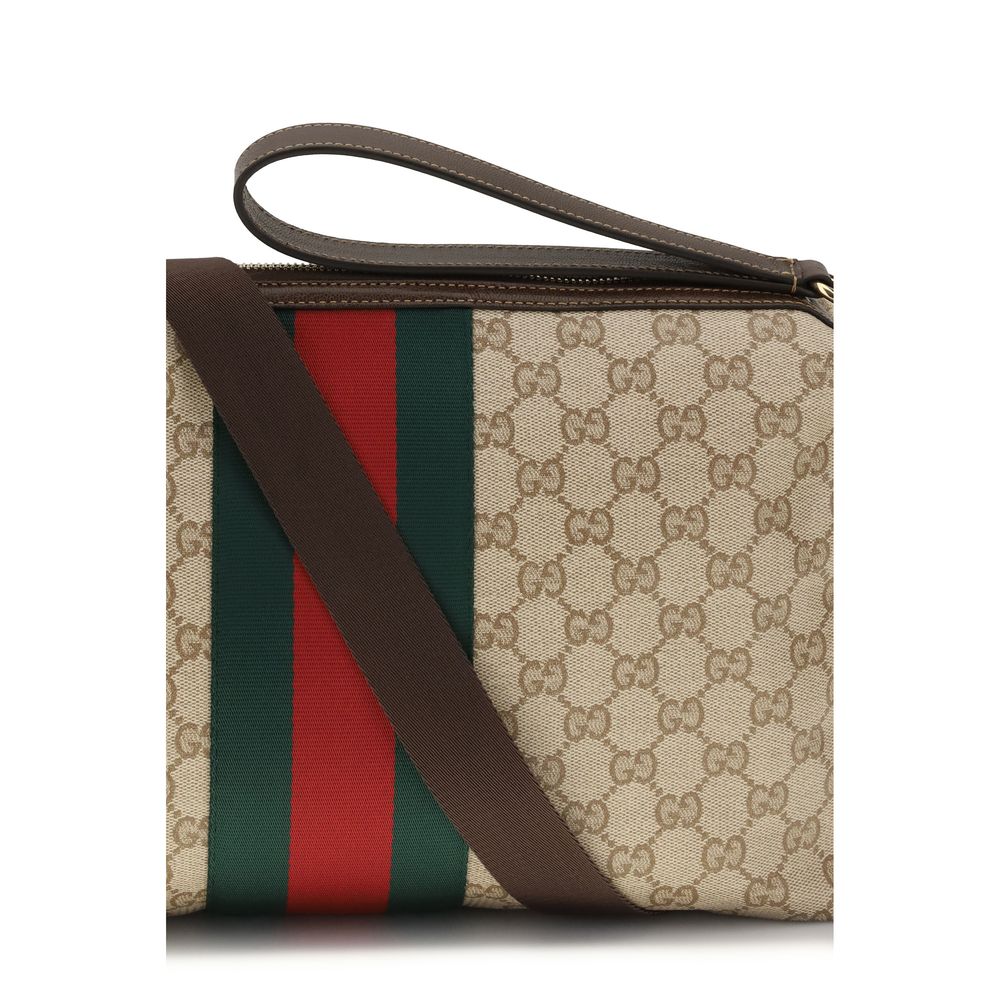 GG Medium Crossbody Bag with Web in GG Canvas