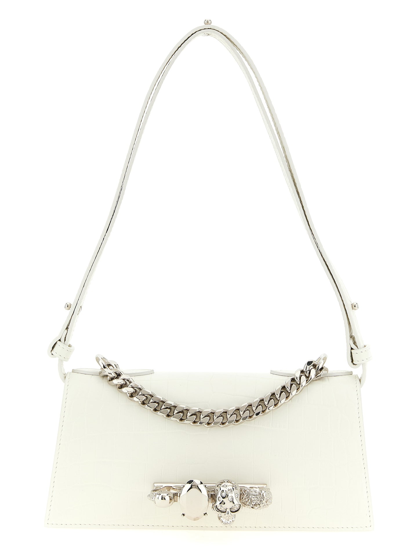 Jewelled Mini Bag in Croc-Embossed Calfskin
