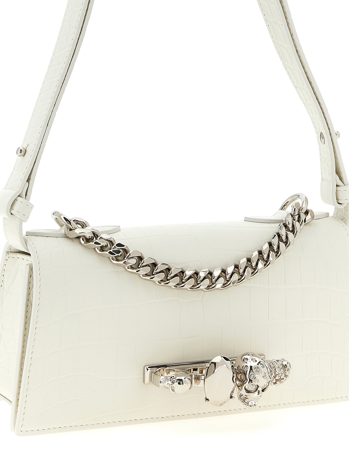 Jewelled Mini Bag in Croc-Embossed Calfskin