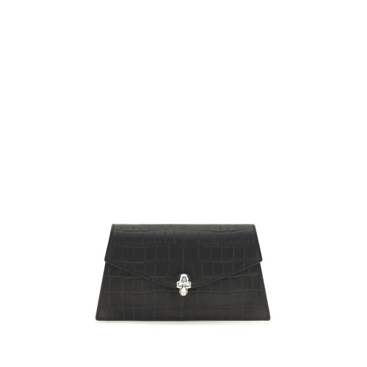 Skull Mini Bag in Croc-Embossed Calfskin