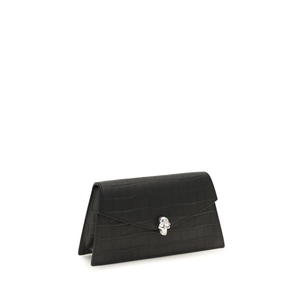 Skull Mini Bag in Croc-Embossed Calfskin